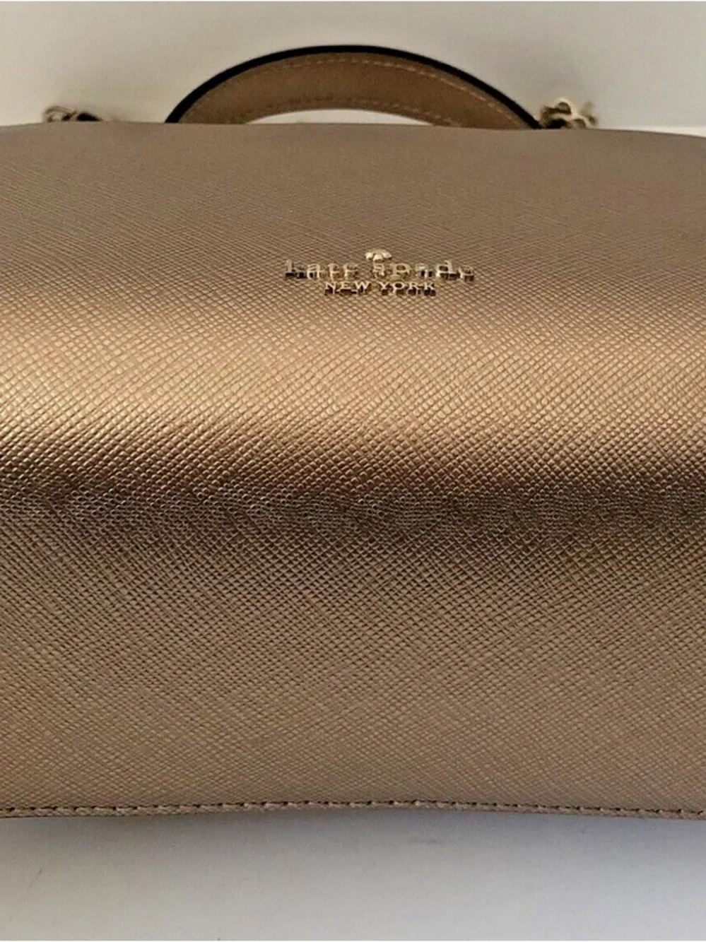 kate spade Metallic Rose Gold Top-Handle Chain Satchel